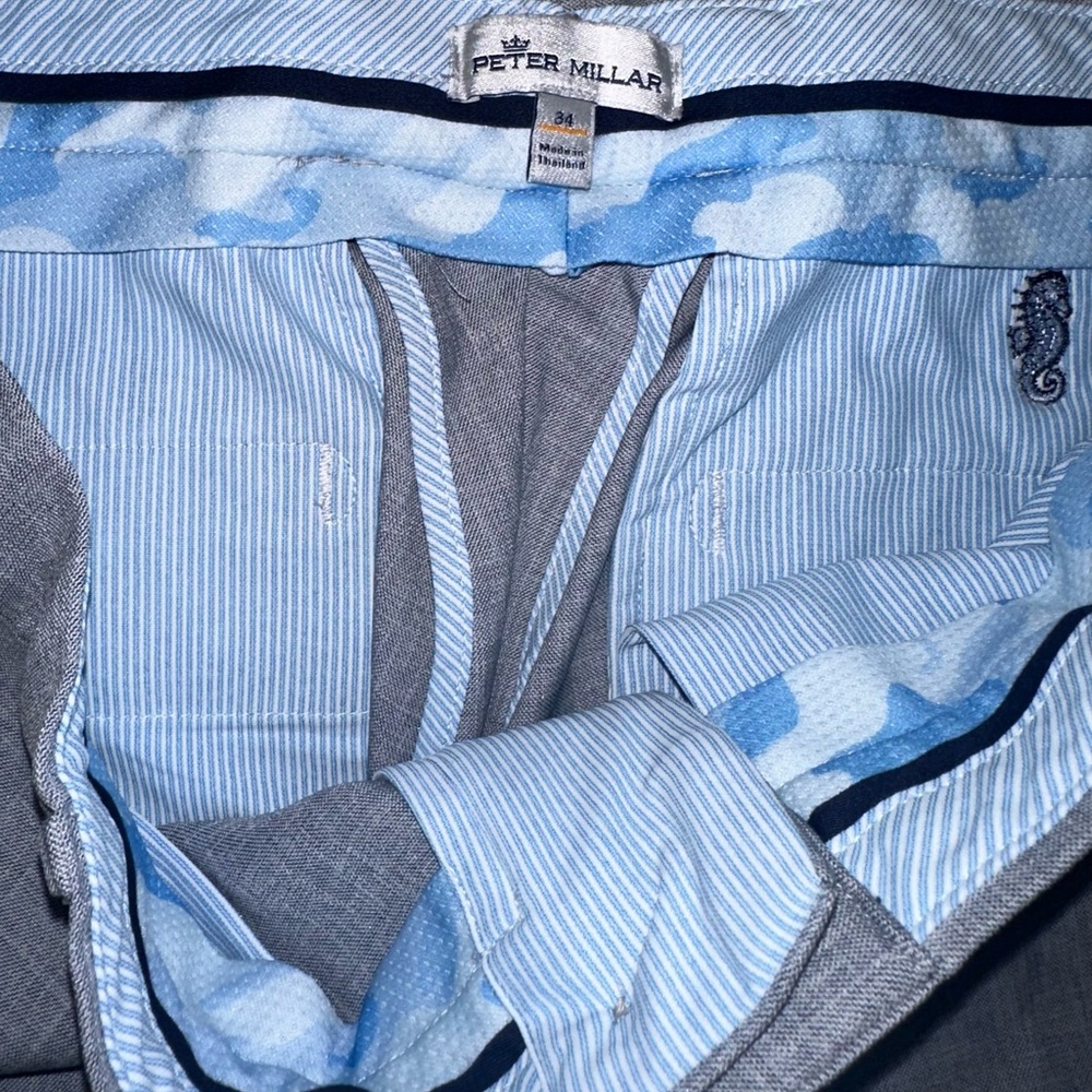 Peter Millar Golf Dry-fit Lot 3 Skull, Grey, Blue, Shorts 34 - Picture 13 of 16